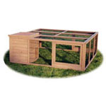 Cool Pets Wooden Rabbit Run with Shelter House Extra Large Rabbit Run with Shelter 63"W x 63"D x 23.5"H Item #57876